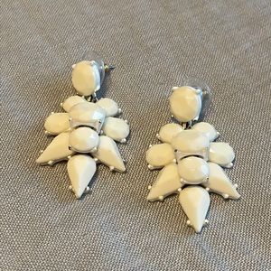 J Crew White Drop Earrings OS